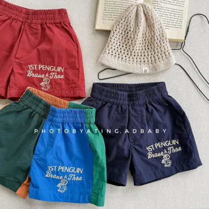 2025 Summer New Children Casual Shorts Fashion Cartoon Embroidery Girls Shorts Cotton Baby Boys Short Pants Kids Clothes