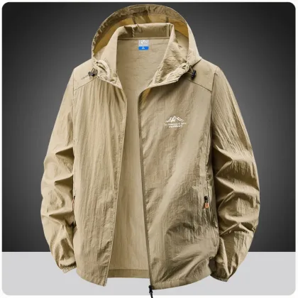 Summer Waterproof Hiking Jackets Men Fishing Cycling Hooded Gym Sports Running Coat Outdoor Sun-Protective Thin Jacket Clothing