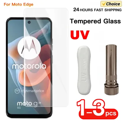 1-3PCS UV Tempered Glass For Motorola Edge 50 40 30 Fusion Ultra Pro Plus 3D Full Cover 9H Film For MOTO Screen Protector