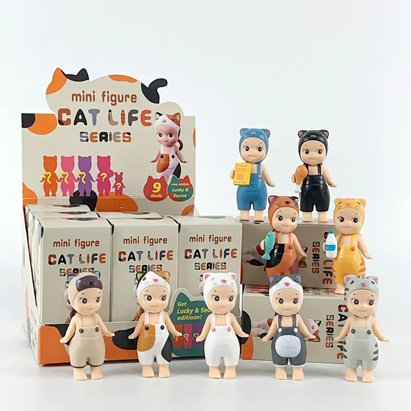 Kawaii Sonnys Angels Cat Blind Box Toys Cats Life Action Figures Model Doll Toys Collect Ornaments Kids Gifts