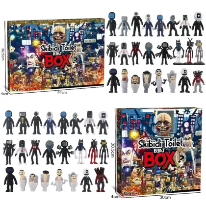 Christmas Calendar Mysterious Box Anime Figure Skibidi Toliet Man Vs. Surveillance Man Surprise Blind Box Funny Doll Gift Box