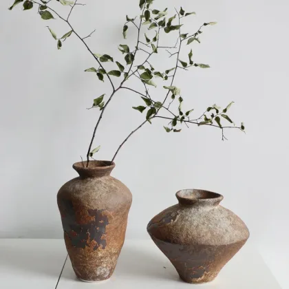 Retro And Nostalgic Handmade Ceramic Vases, Homestay Hotels, Zen Inspired Flower Arrangements, New Chinese Style Decorations