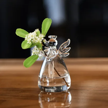 Angel Glass Vase Small Flower Bottle for Home Decoration Hydroponic Plant Pot Container Garden Ornament  Angel Vase for Weddings