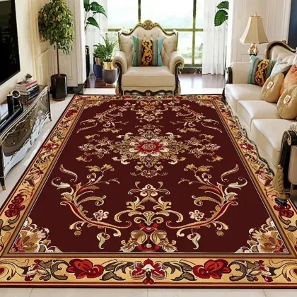VIKAMA Flannel Carpet Boho Persian Vintage Mat Coffee Table Sofa Bedroom Mat Living Room Blanket Large Rug Washable Home Decor