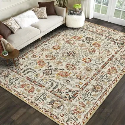 Retro Ethnic Style Carpets for Living Room Persia Bedroom Decor Rug Non-slip Washable Porch Floor Mat Dining Room Lounge Carpet