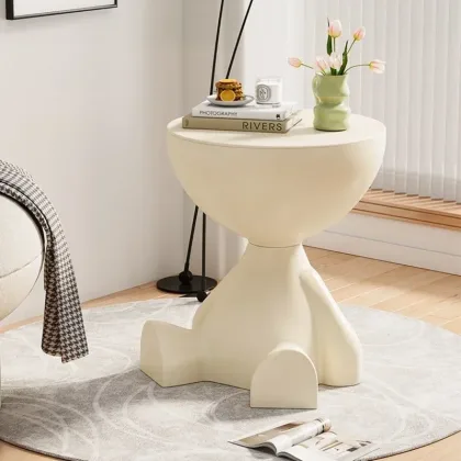 Creative coffee table Cream Coffee Table Sofa Cream style home living room sofa plastic side table  movable round table corner
