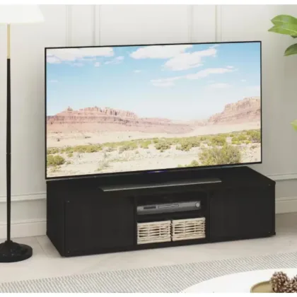 Montale 47.2 in. Espresso TV Stand with 2 Doors Fits TV's up to 55 in. with Adjustable Shelves