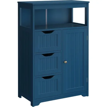 Bathroom Floor Cabinet, Free Standing Wooden Storage Organizer Multiple Tiers Storage Living Room Cabinet