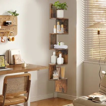 floating shelves for wall, corner shelf,, space-saving, easy installation, suitable for living room,bathroom decor，book shelf
