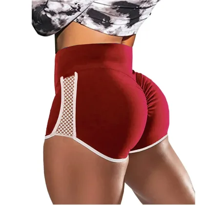 Women Sport Shorts High Waist Push Up Booty Workout Short Sexy Tummy Control Yoga Tights Openwork Fitness Hip Lifting Sportswear