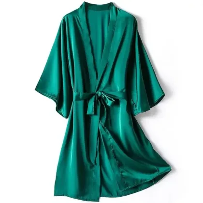 Kimono Bathrobe Gown Female Robe Set Satin Sleepwear Casual Nightgown Bridal Wedding Gift Sexy Nightwear Intimate Lingerie