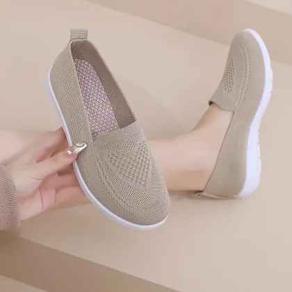 Spring and summer women's shoes, flat bottomed casual, comfortable and breathable, outdoor walking hollow flat shoes loafers