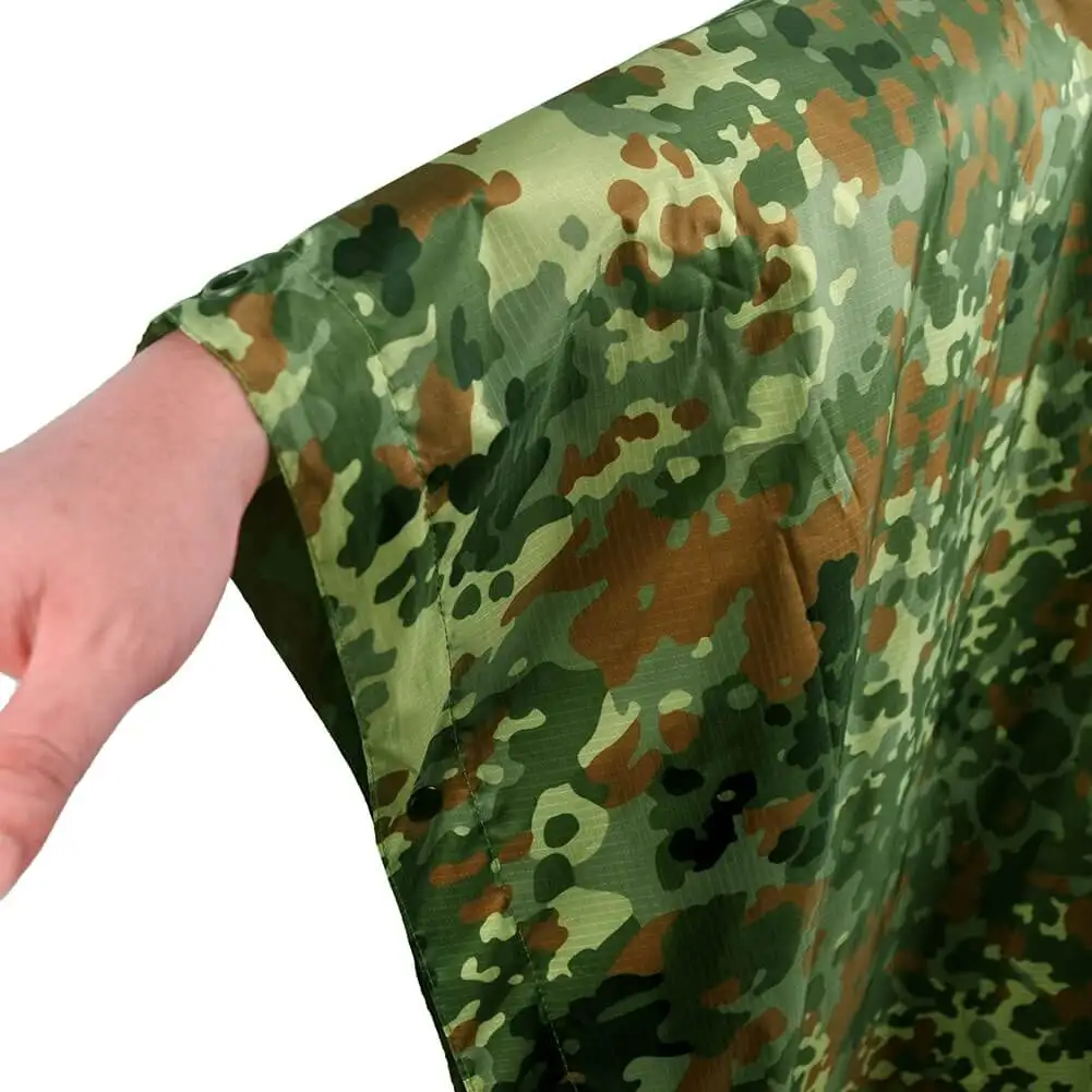 Tactics Flecktar Portable Camouflage Waterproof Rain Protection Cape Adult Poncho Raincoat Cloak Travel Rainproof Motorcycle Man - Image 3
