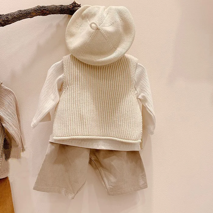 Baby Girls Sweaters Baby Girl Solid Sleeveless Pullover Vest Baby Boys Sweaters Knit Vest Kids Toddler Autumn Outerwear - Image 5