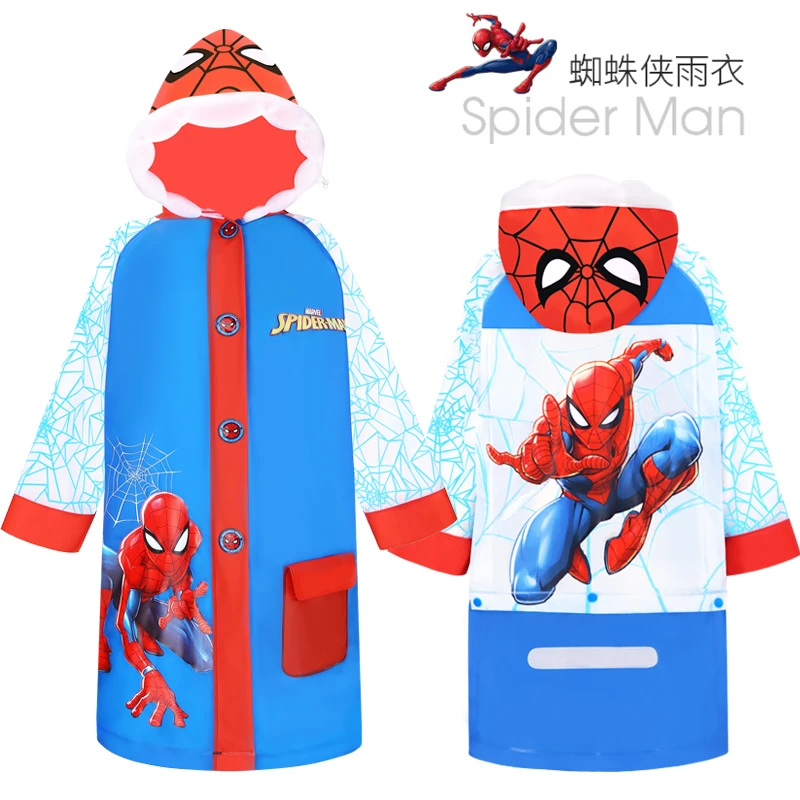 Disney Children Raincoat Boy Kids Spider-Man Poncho Long Waterproof Schoolbag Big Boy Student Raincoat Elsa Raincoat Girl Poncho - Image 3