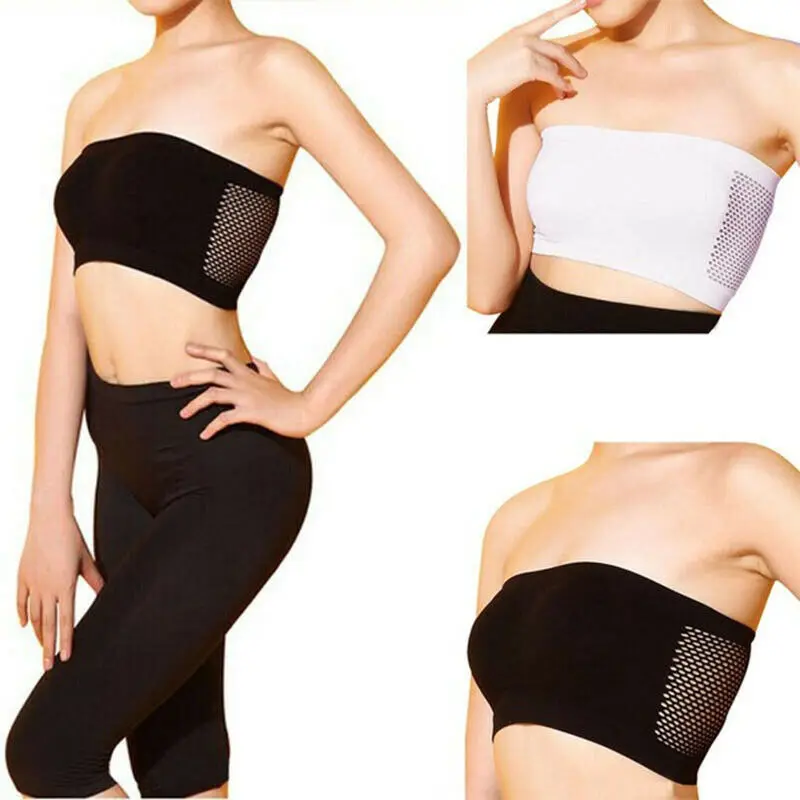 Women Seamless Invisible Bra Tube Top Underwear Lady Crop Top Sexy Lingerie Wrapped Chest Breathable Strapless Mesh Tube Top - Image 2