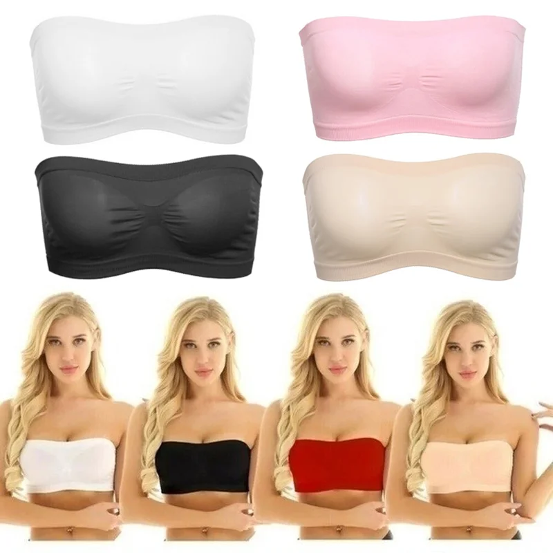 Women Seamless Invisible Bra Tube Top Underwear Lady Crop Top Sexy Lingerie Wrapped Chest Breathable Strapless Mesh Tube Top - Image 5