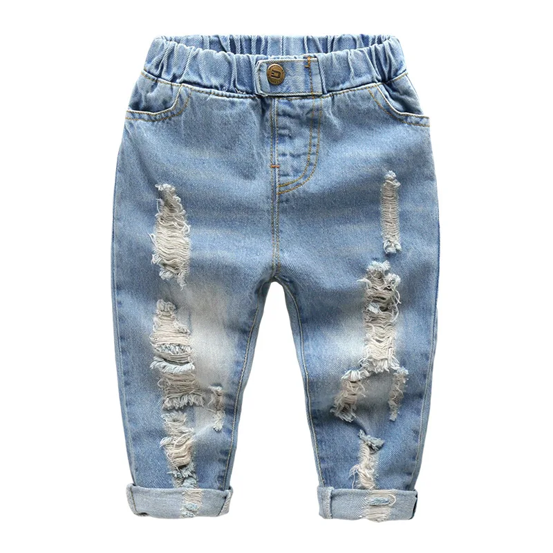 Boys girl hole Jeans pants Excellent quality cotton New casual children Trousers baby toddler Comfortable kids clothes Children - Image 3
