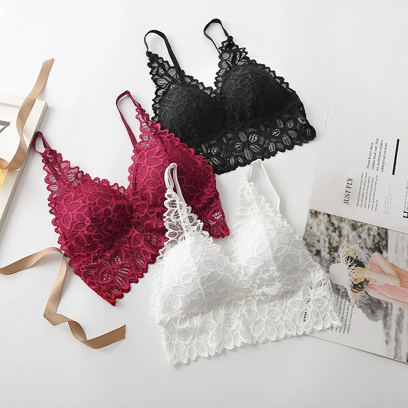 Lace Sexy Lingerie Wireless Bra For Women Padded Push Up Bralette Female Brassiere Soft Backless Fashion Bras Underwear - Image 5