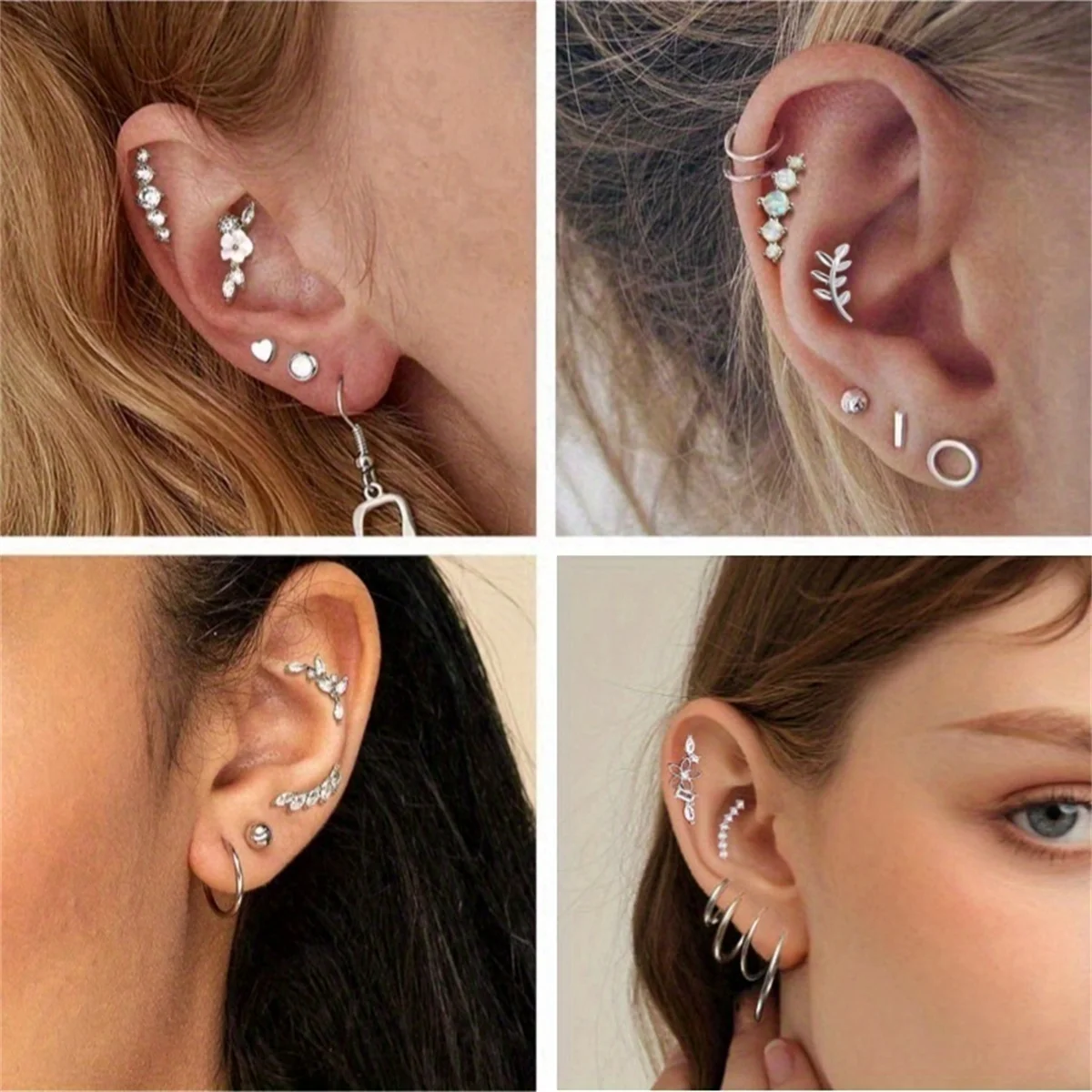 1/4/6/8Pcs 16G Stainless Steel Screw Back Stud Earrings for Women,Cubic Zerconia Cartilage Conch Helix Ear Piercing Jewelry - Image 5