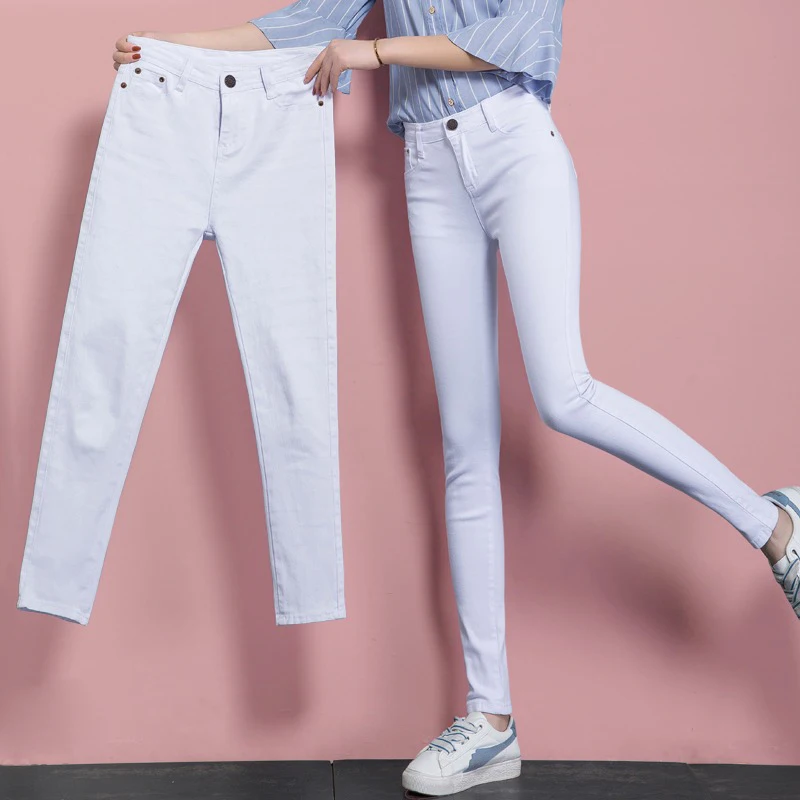 Spring Women's Oversize 34 White Pencil Pants Casual Cotton Leggings Trousers Office Slim Pantalones Elegant Stretch Sweatpant - Image 4