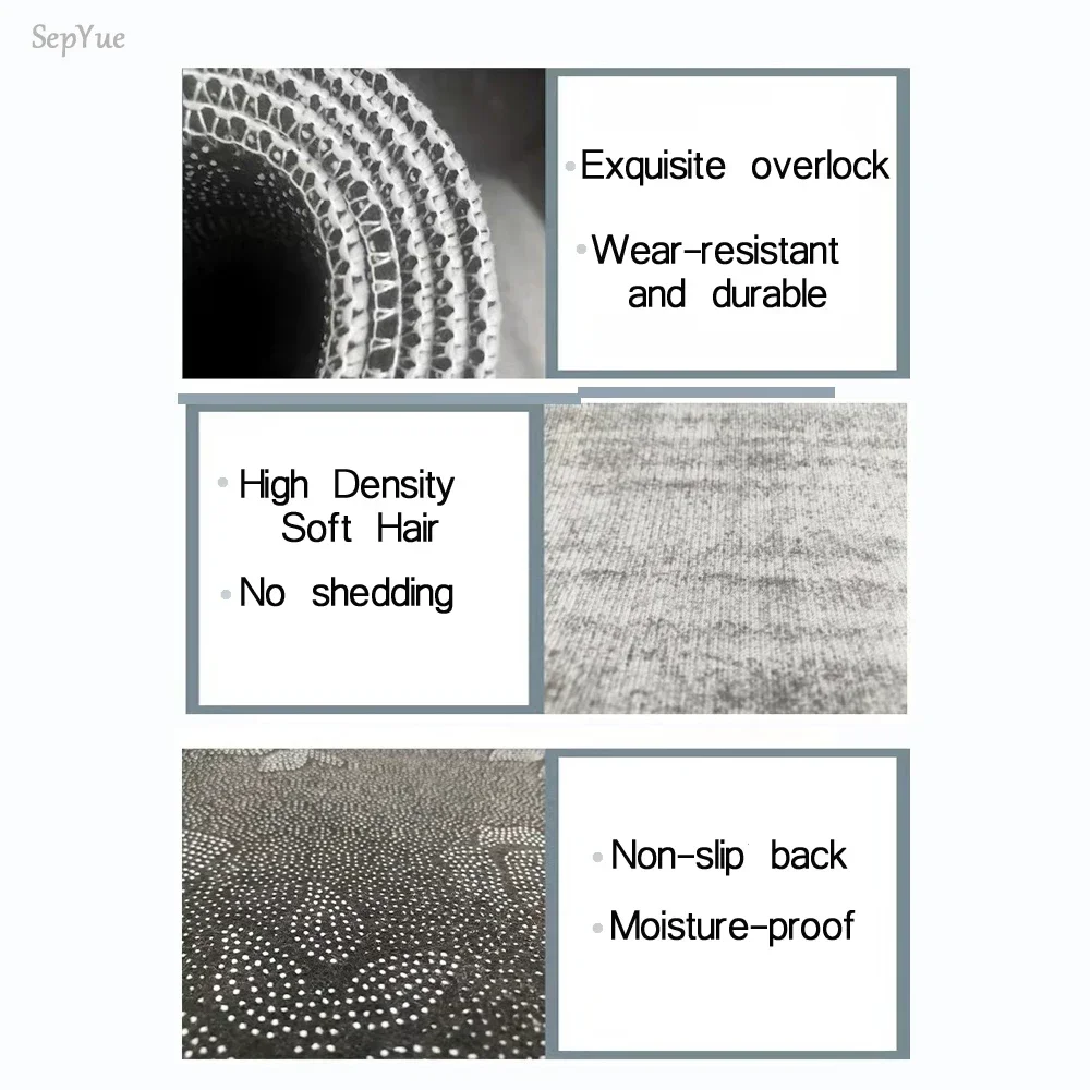 VIKAMA BOHO Crystal Velvet Carpet Cream-Style Washable, Waterproof, Stain-Resistant And Dirt-Resistant Bedroom Home Decoration - Image 6