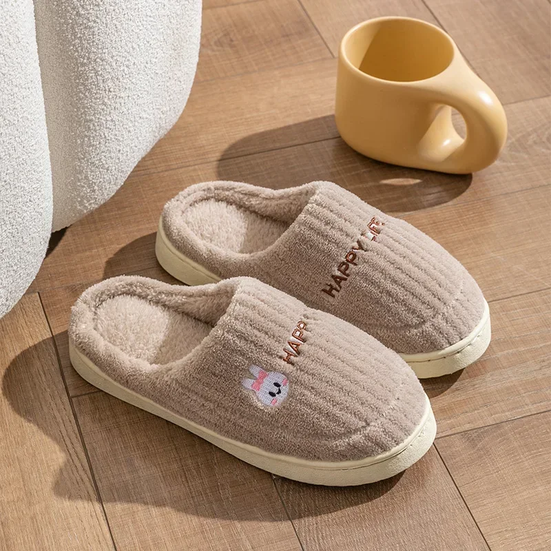 Cotton Slippers for Women Suitable for Home Use Indoor Anti Slip Confinement Shoes Thick Soled Warm for Couples Men Slippers - Image 6