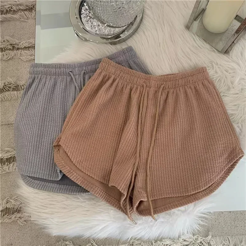 Women Shorts Summer High Elastic Lace Up Drawstring Sleep Bottoms Fitness Running Simple Home Safety Underwear Cool Comfortable - Image 5