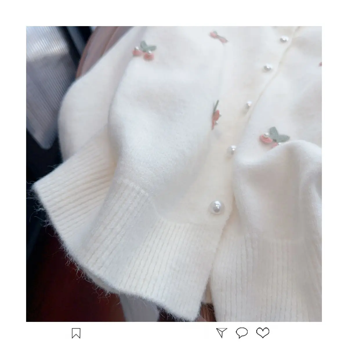 2024 Spring and Autumn Korean Knitted Cardigan French Sweet Gentle Soft Glutinous Round Neck Versatile Age Reducing Sweater Coat - Image 6