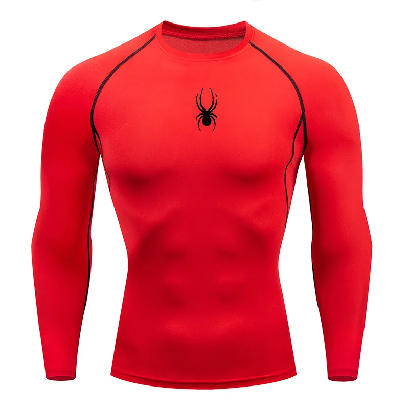 Men's Long Sleeves Spider Fitness Dry Fit T-shirt Gym Compression Shirt Sportswear Outdoor Sports Running Tees Tops Rashgard - Image 5