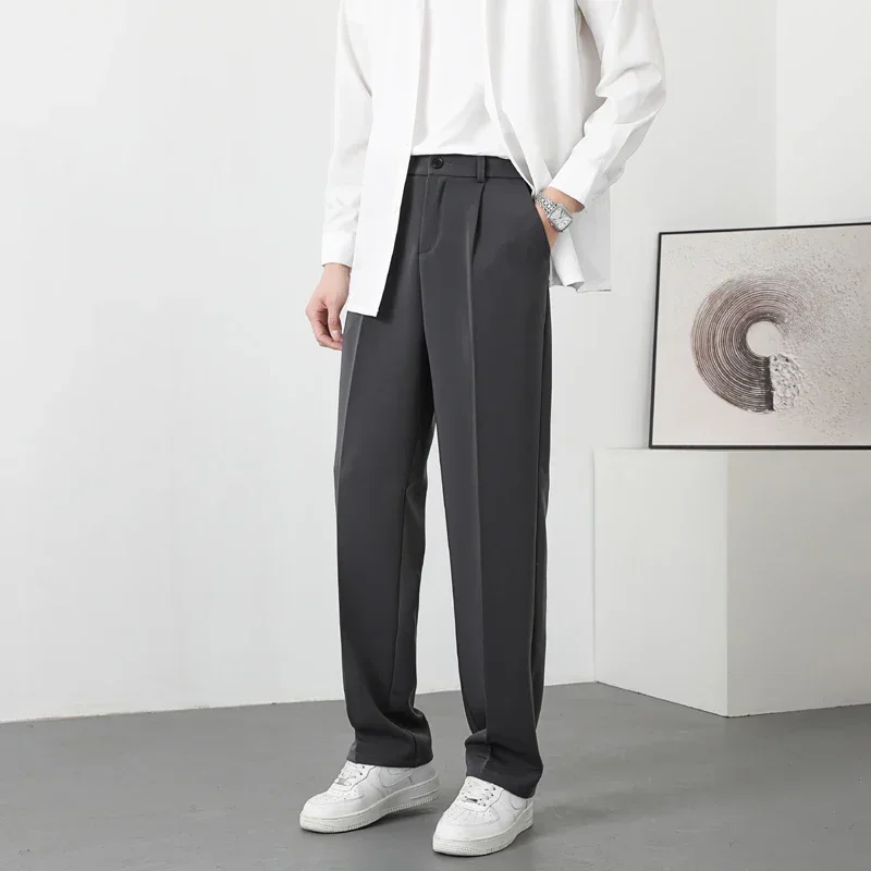 Dress Pants Men Korean Fashion Pleated Pants Chino Pants Men Clothing 2024 Lightweight Cool Trousers - Image 3