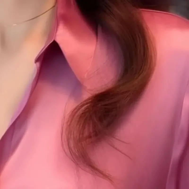 Spring Autumn New Women's Solid Color Polo-Neck Button Elegant Loose Long Sleeve Versatile Commuter French Unique Shirt Tops - Image 6