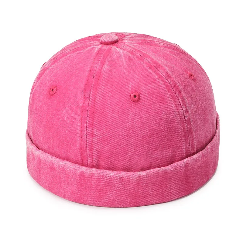 Fashion Denim Docker Cap Brimless Hat Solid Skullcap Solid Color Sailor Cap Beanie Hats Men Women Bucket Cap Adjustable Dad Hat - Image 3
