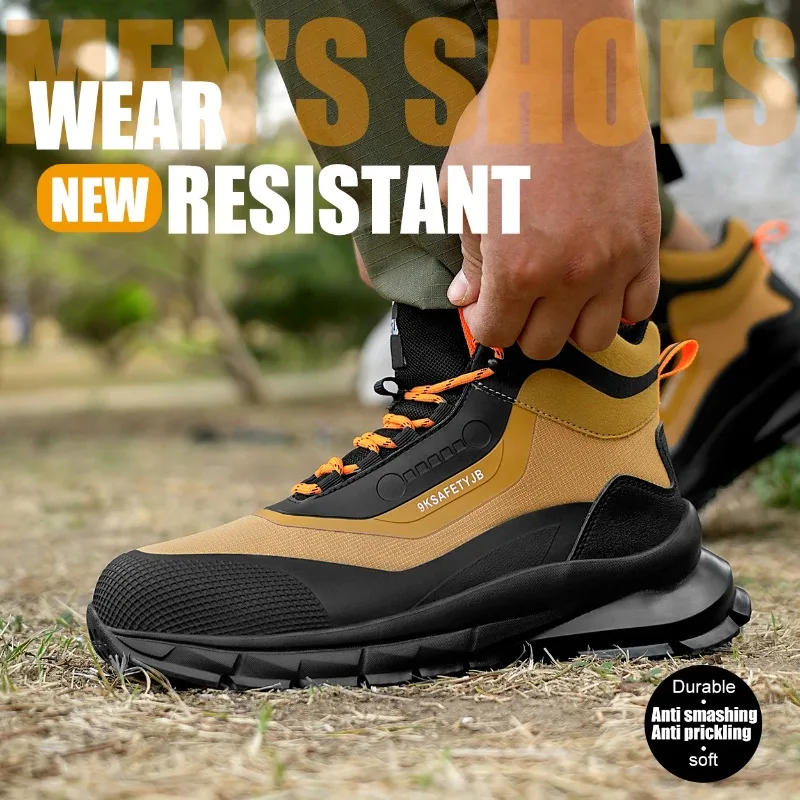 New Fashion Lightweight Work Boots Indestructible Safety Shoes Men Steel Cap Puncture-Proof Sneakers Male Footwear - Image 2