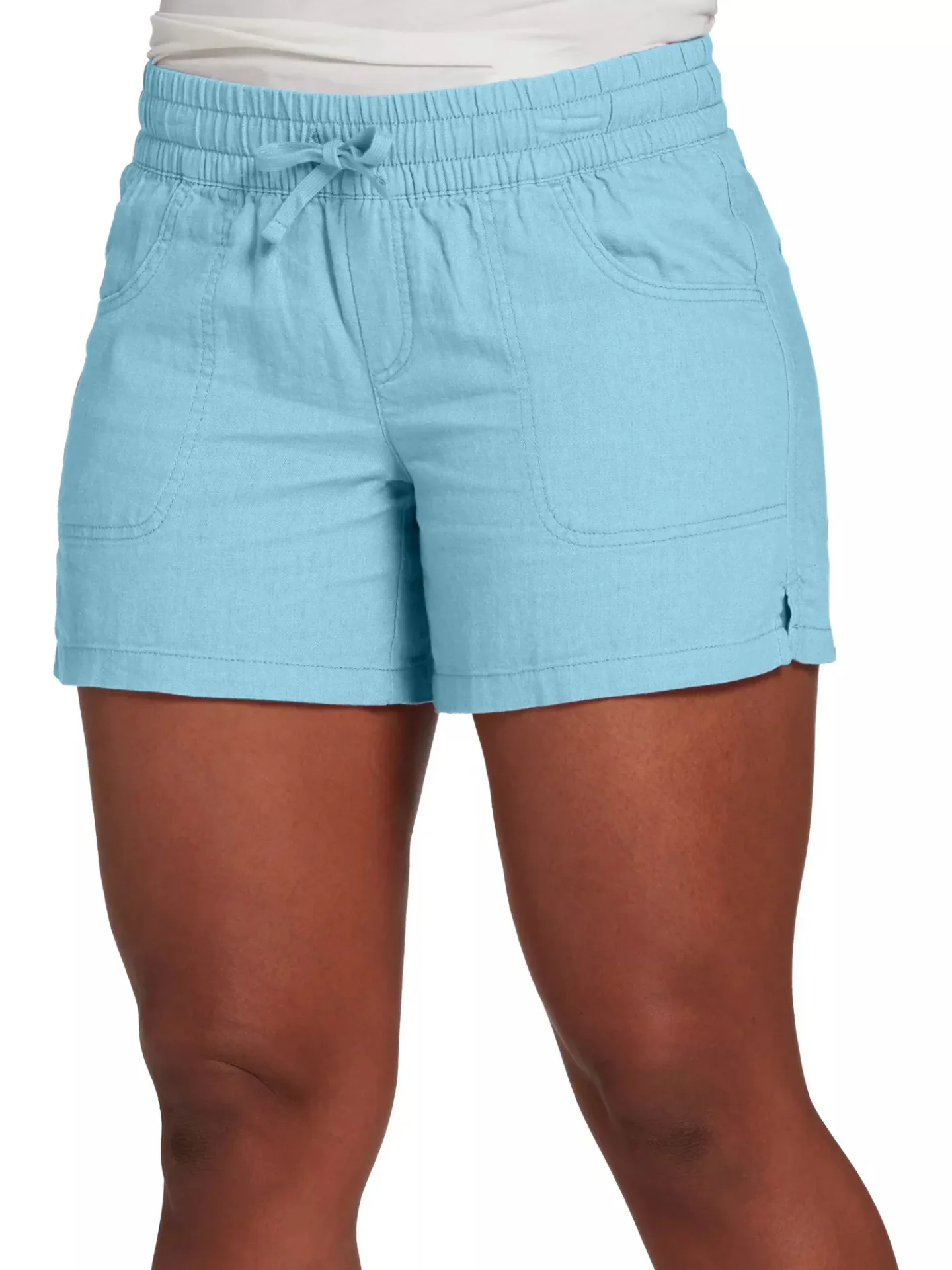 Women Fashion Casual Solid Color Elastic Waist Split Shorts Casual Short Pants - Image 6