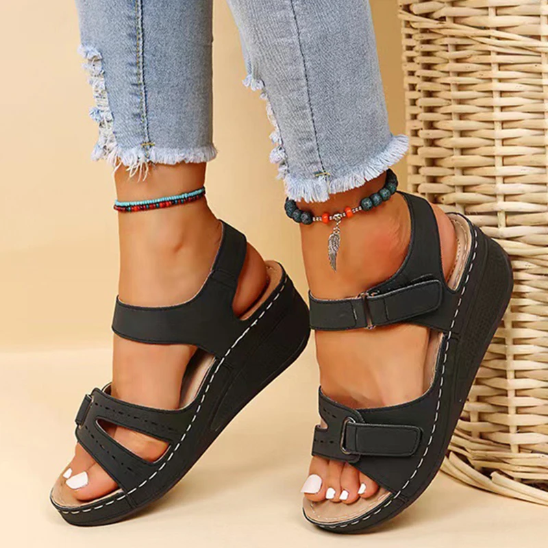 Summer Women Shoes Sandals Open Toe Walking Shoes Soft Ladies Shoes Wedge Women Shoe Party Sandal Women Female Footwear - Image 4
