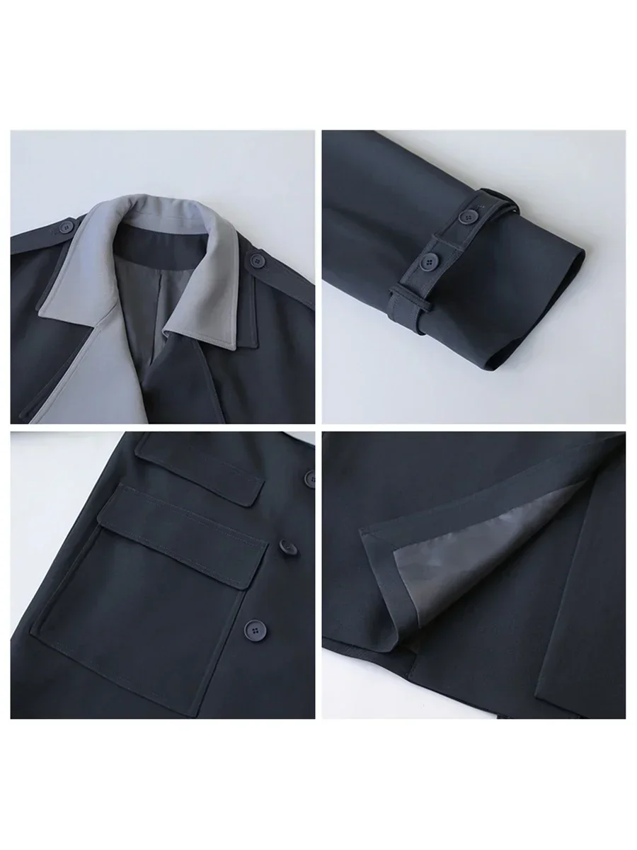 CHIC VEN Women Spliced Trench Coat Korean Loose Turn Down Collar Windbreaker Fashion Long Female Clothes Overcoat Autumn 2023 - Image 5