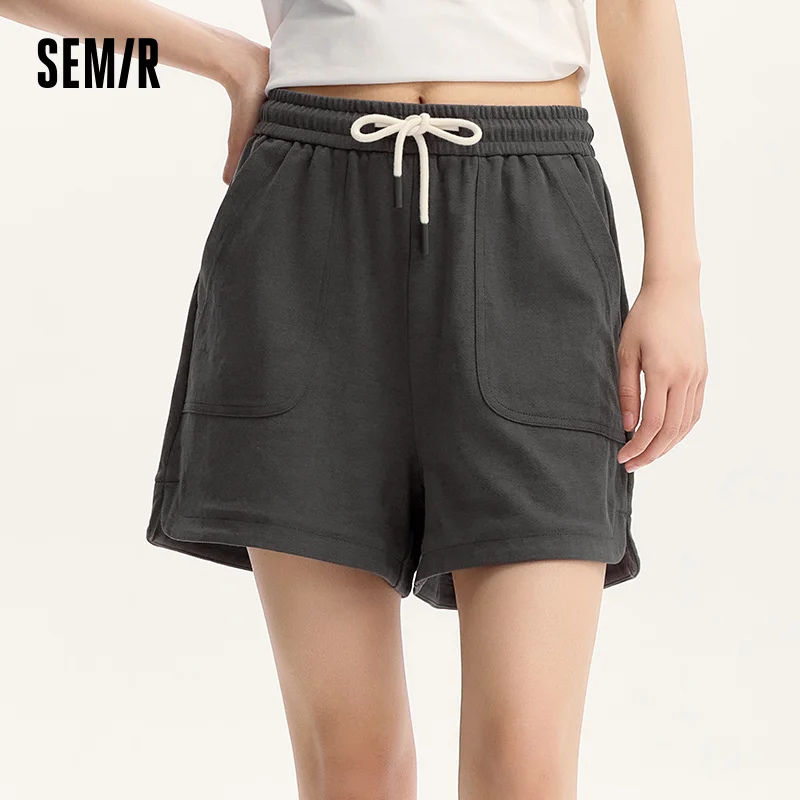 Semir Casual Trousers Women Elastic Waist Loose Straight-leg Trousers 2024 New Summer Version Split Textured Shorts - Image 2