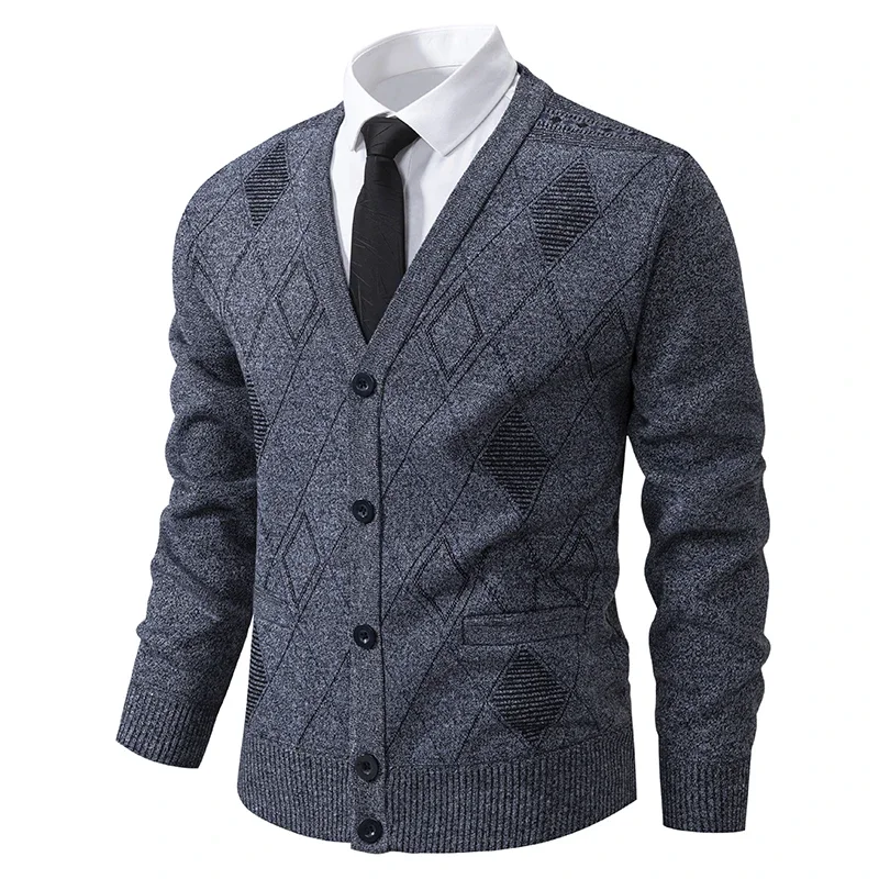 Men Cardigans Knitted Sweaters 2024 Autumn Winter Warm Top Thick Vintage Casual Fashion Button Up Cardigans Jackets Men Clothing - Image 2