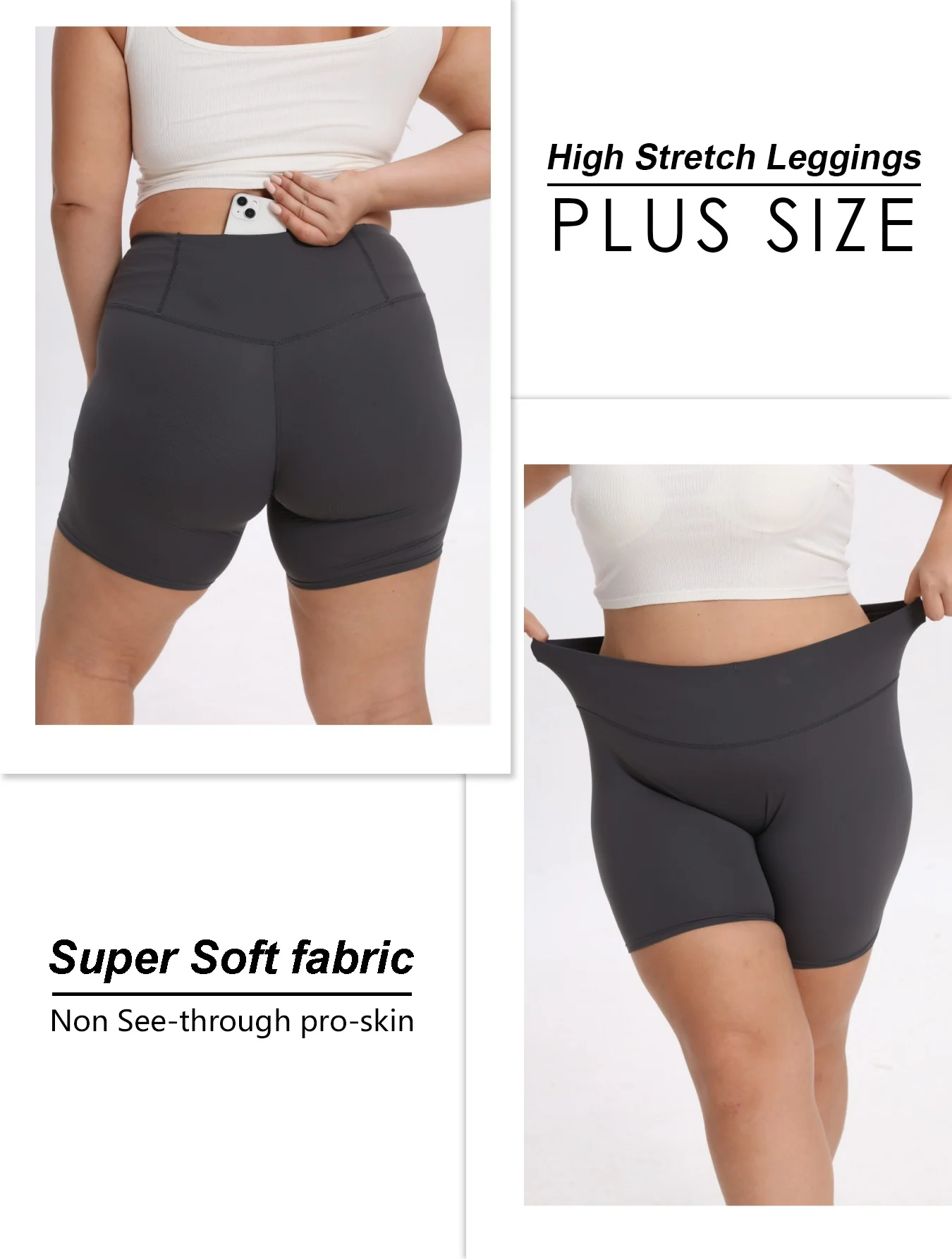 Women's Plus Size Stretch Essential Legging Summer Breathable quick-dry Sports Pants High Waist Tight Cycling Yoga Shorts - Image 4