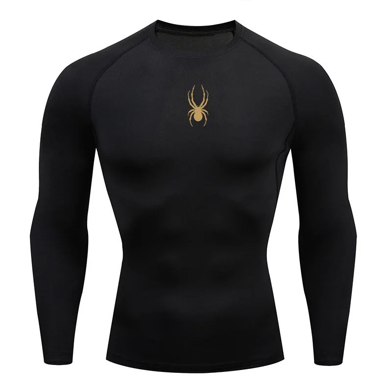 Men's Long Sleeves Spider Fitness Dry Fit T-shirt Gym Compression Shirt Sportswear Outdoor Sports Running Tees Tops Rashgard - Image 6