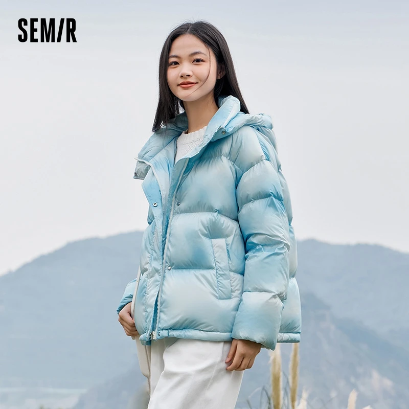 Semir Down Jacket Women Halo-Dyed All-Over Hooded Bread Coat Trendy Winter Sweet Cool Oversize Jacket - Image 3