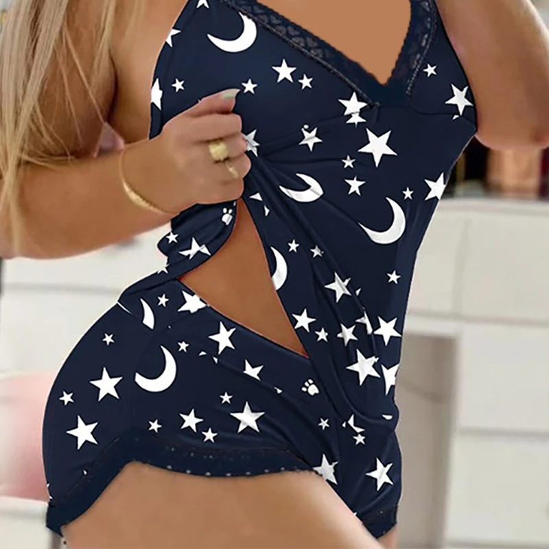 Women Pajama Sets Sexy Sleeveless Soft Pajamas Comfortable V-Neck Sleepwears Female Nightgown Night Wear Satin Nightdress - Image 6