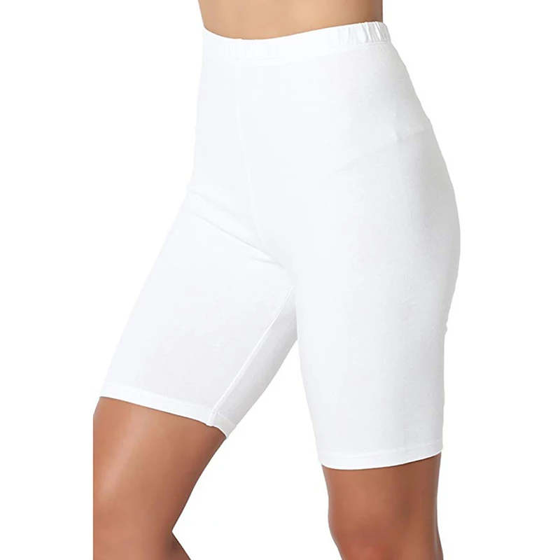 2023 Women Elastic Shorts Casual High Waist Tight Fitness Slim Skinny Bottoms Summer Solid Sexy White Black Shorts - Image 3