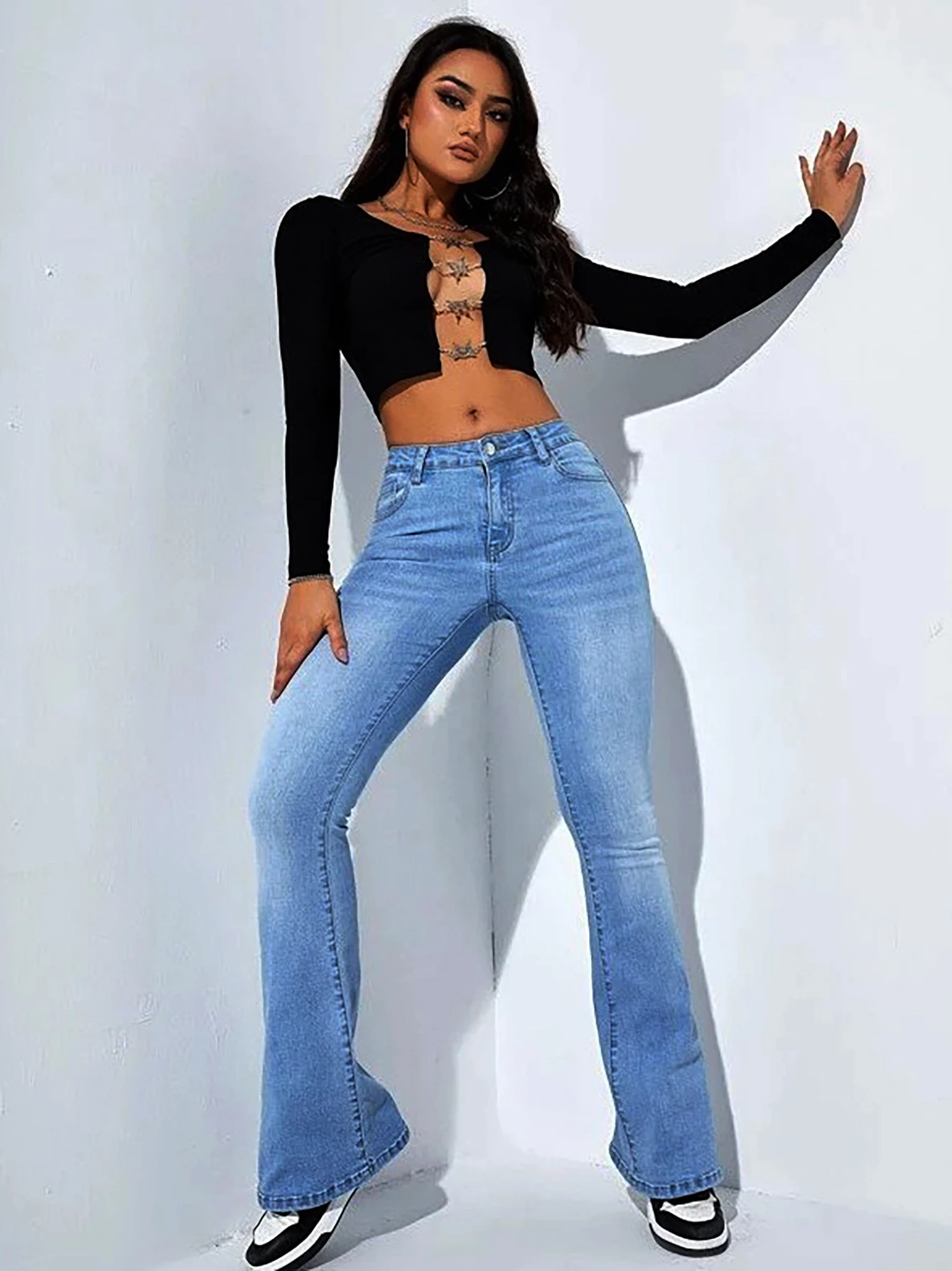 Women's new micro-La jeans high waist stretch comfortable all-match - Image 3