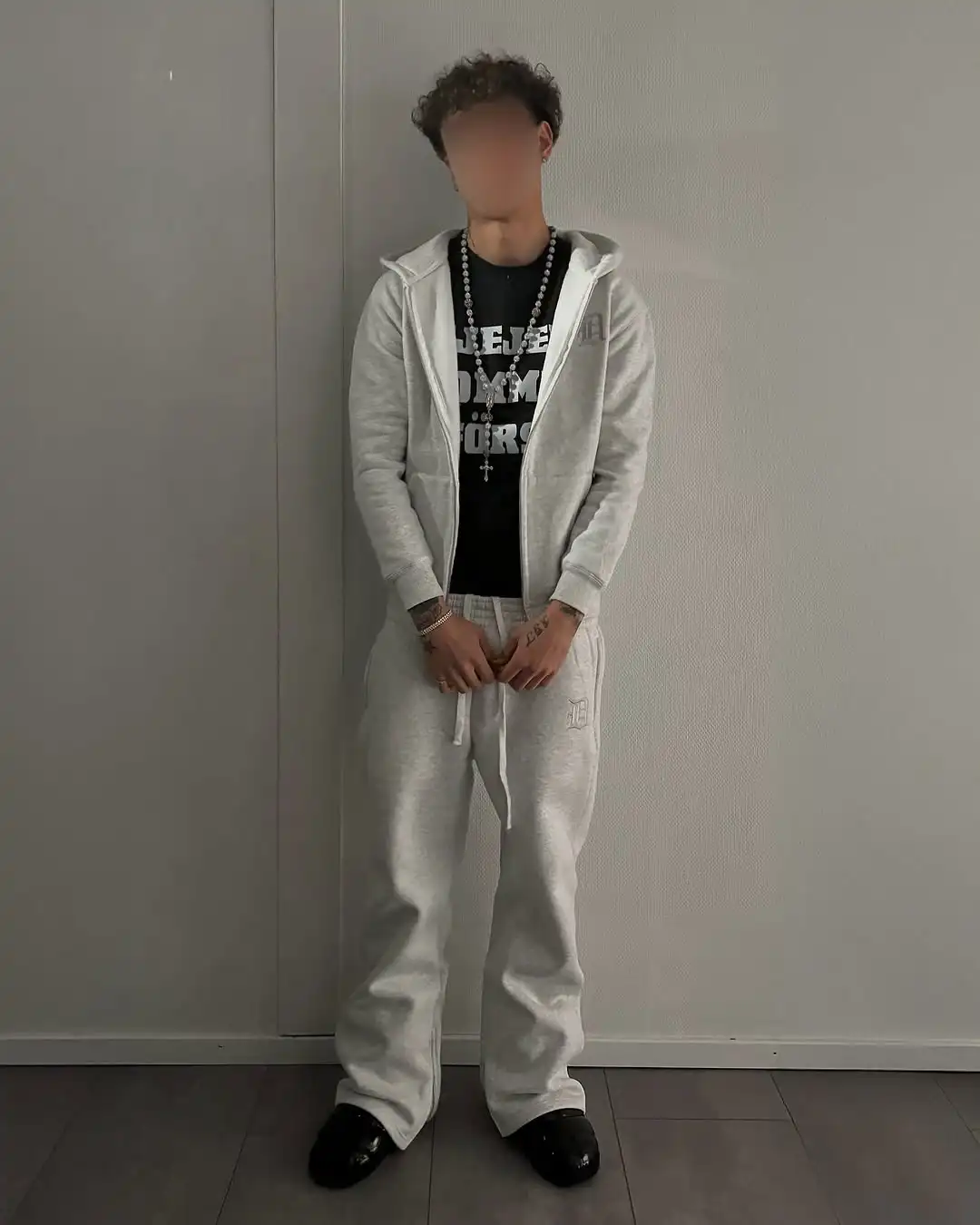 New embroidered retro pattern zipper hoodie Y2K men clothing Harajuku women clothing casual sweatpants couple suit tracksuit - Image 3