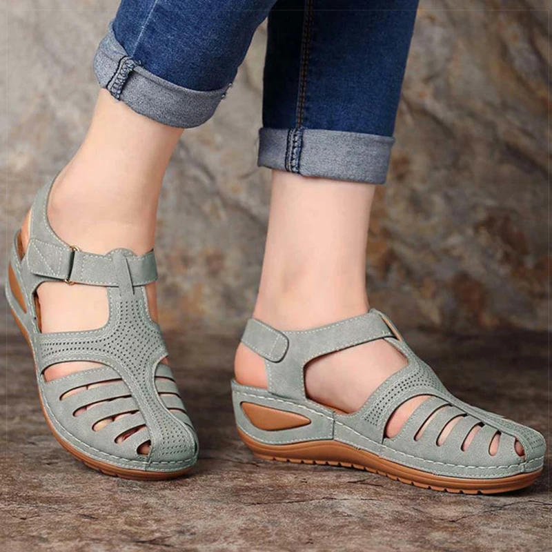 Women's Sandals Classics Summer Shoes For Women Summer Sandals Wedge Heels Sandalias De Mujer With Low Platform Footwear Female - Image 3