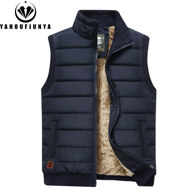 2024 Men Winter Sleeveless Casual Warm Stand Collar Vest Men Autumn Solid Color Outdoors Windproof Fashion Style Vest Male Coat - Image 5