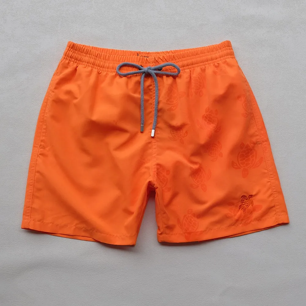 Top Quality Men's Magic Swimwear Color Change Embroidered Turtle Water Reactive Board Shorts Beach Surf Swim Mesh Trunks - Image 6