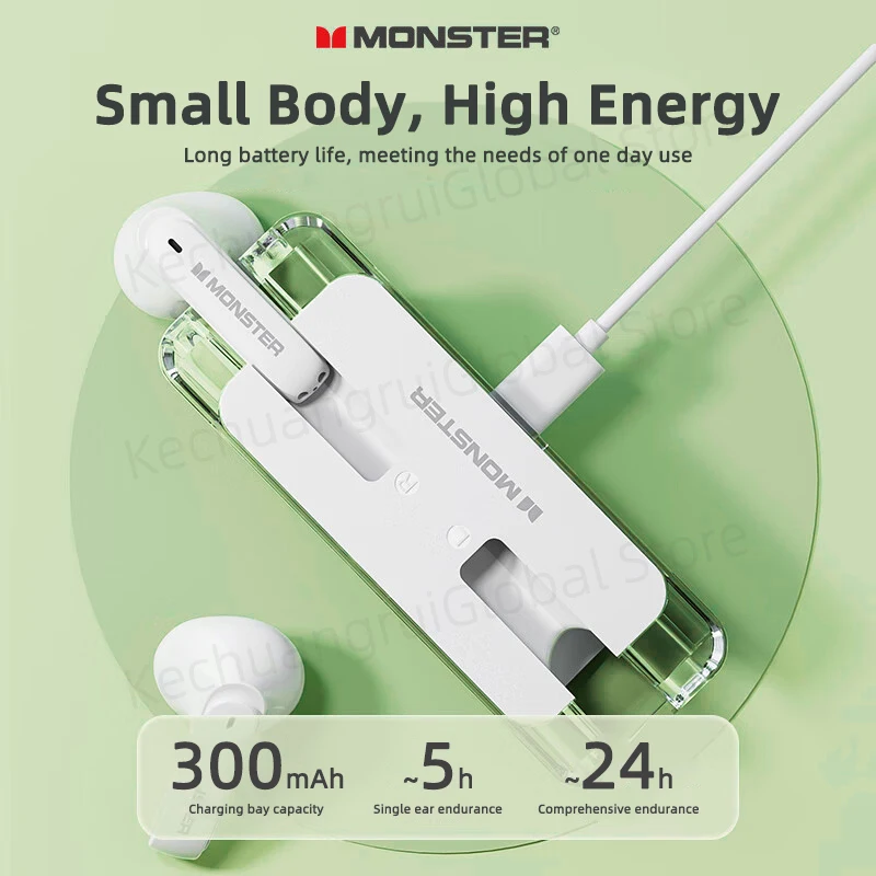 Monster XKT08 Earphone Bluetooth 5.3 Ture Wireless Earbuds Low Latency Noise Reduction Headphones Gaming Sports Headset With Mic - Image 6